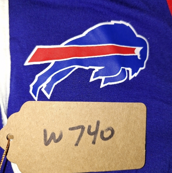 NFL Buffalo Bills Blue and Red Lace-Up Long Sleeve Shirt In A Size Medium. NWT - Picture 10 of 11